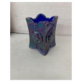 Joe St. Clair Blue Carnival Glass Toothpick