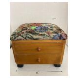 Wood Sewing Box on wheels