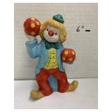 Enesco 1986 Porcelain Clown, Has Been Repaired