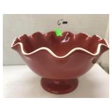 Longaberger pottery footed bowl