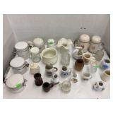 Salt/Pepper shakers, toothpick holders, &