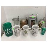 Steins, Irish Cups and Shot Glasses