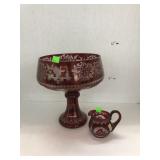 Vintage Egermann Ruby Red Glass