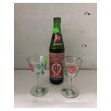 Indiana Hoosiers 7Up Bottle (full) & 2 Hand