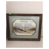 Framed Footprints of God Approx 15x13