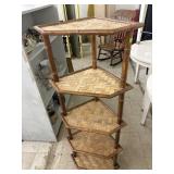 Vintage Bamboos Corner Shelving Unit