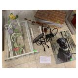 Metal Dog Sign, Shelf, Basket, Misc