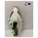 Vntg Ceramic Iron Wall Planter