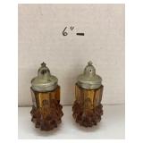MCM Amber Glass Salt/Pepper Shakers