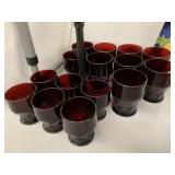 Vntg Anchor Hocking Ruby Red Glasses