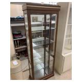 Curio Cabinet with Glass Shelves, appr 26inx11.5in
