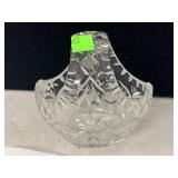 Clear Cut Crystal Basket Sunburst Center