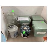 Anchor Hocking Snowflake Canister, Crock,
