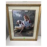 Mark Ana?  Girl with Dog Picture Approx 17x22