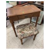 Desk and Stool, approx 28in x 15.5in x H 30in
