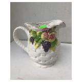 Ceramic Fruit Pitcher - Basket Weave Pattern