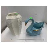 Swan Planter and Fritz&Floyd Vase