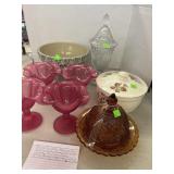 Roseville Pottery, Amber Glass, & Ice Cream