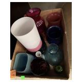 Box of colored Vases