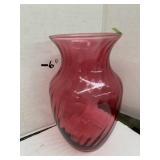 Cranberry Swirl Pilgrim Vase