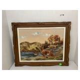 3d Deer being Hunted Framed art