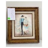 Framed, Signed Amish Painting  approx 15 x 14