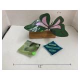 Stained Glass Butterfly and Coaster