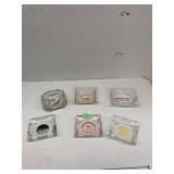 6cnt Glass Ash Trays