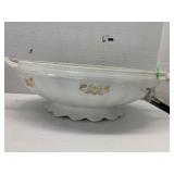Vntg wellsville china dish, crack