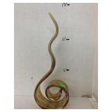 Art Glass ribbon swirl, HGT Amber