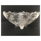 Vntg. Mikasa snowy night crystal footed bowl