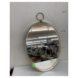 Hanging Mirror in Brass Oval Frame