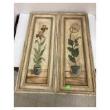 Set of floral paintings