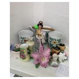 Asian Tea Set, Figurines, Flower Decor, Misc