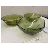 Vintage Green Glass - 3 cnt