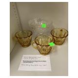 Anchor Hocking Bowl and Amber Cups