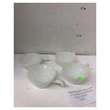4cnt Anchor Hocking Fire King White Milk Glass