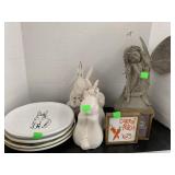 Angel, Rabbits, Signs, Plates