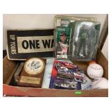 Misc, nascar car and figure, Baseballs, Clock,