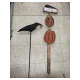 2cnt Wooden Crow Decor