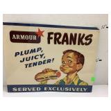 Frankï¿½s armor hotdog metal sign