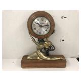 Mastercrafters Figure Clock, Art Deco Metal and