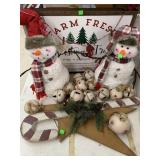 Christmas Decor, Sign, Snowmen