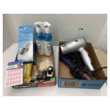 Misc flats, nail polish, Hairdryer and