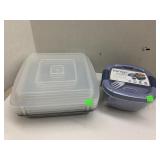 Bentgo salad bowls , square Wilton pans with lids
