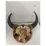 Rustic Painted Cow Skull / Horns - R/S