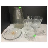 Glass lot, Candle shoulders, Creamer and sugar