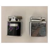 2 Vntg Lighters, Robson Black Enamel Princess