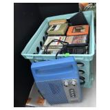 Crate of 8 Track Tapes approx 40 and Portable