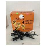 -4 Lighted Skull Lawn Stakes